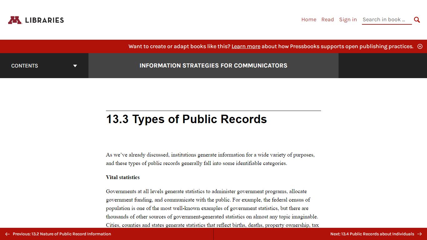 13.3 Types of Public Records